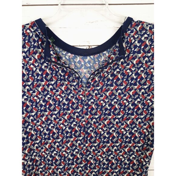 Lauren Ralph Lauren Navy Red Geometric Women's‎ Size Medium Top - Picture 6 of 8